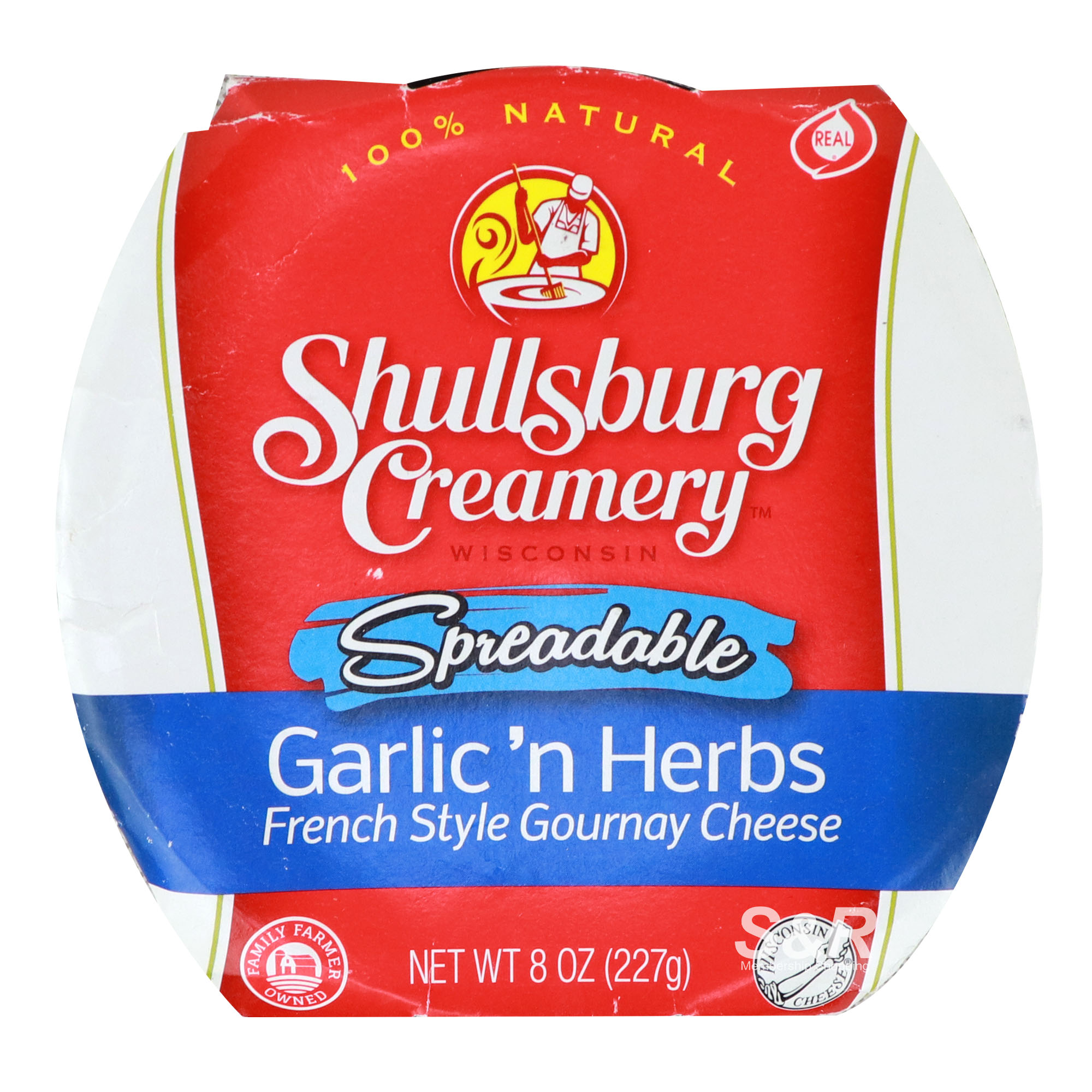 Shullsburg Creamery Spreadable Garlic N' Herbs French Style Gournay Cheese 227g Shullsburg Creamery Spreadable Garlic N' Herbs French Style Gournay Cheese 227g